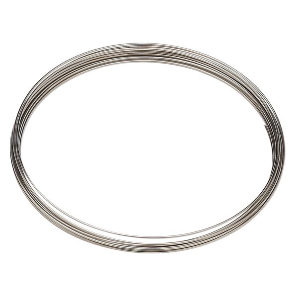 Wire, stainless steel, half-hard, round, 28 gauge. Sold per pkg of 6 feet. image number 0