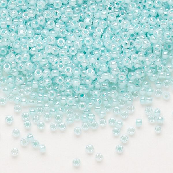 Seed bead, Dyna-Mites™, glass, pkg/1/2kg, #11 round, opaque ceylon pastel blue, (335 11/0 RR). image number 0