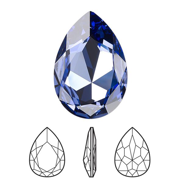 Fancy stone 1pk tanzanite foil back, Crystal Passions® 30x20mm pear 4327 image number 0