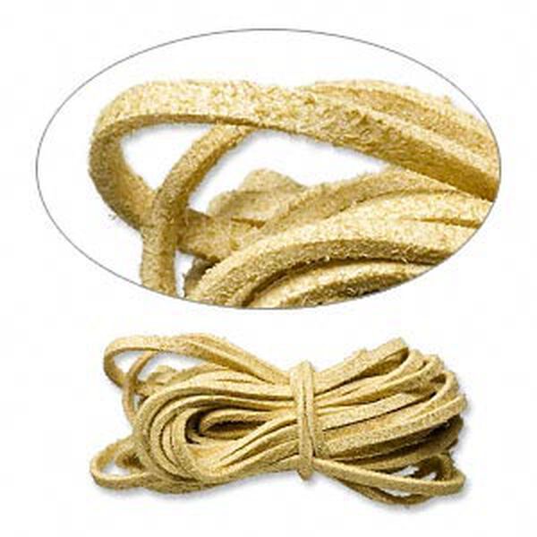 Cord, faux suede lace, tan, 3mm. Sold per pkg of 5 yards. image number 0