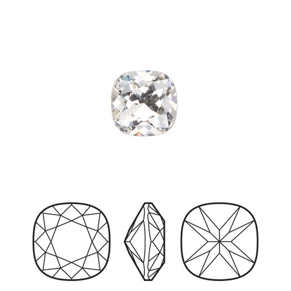 Fancy stone 144pk crystal foil back, Preciosa MAXIMA Czech crystal rhinestone 10mm cushion square image number 0