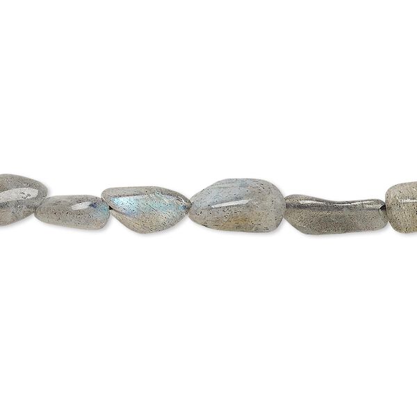 Labradorite 1pkg1, pebble bead natural 13 inch medium image number 0