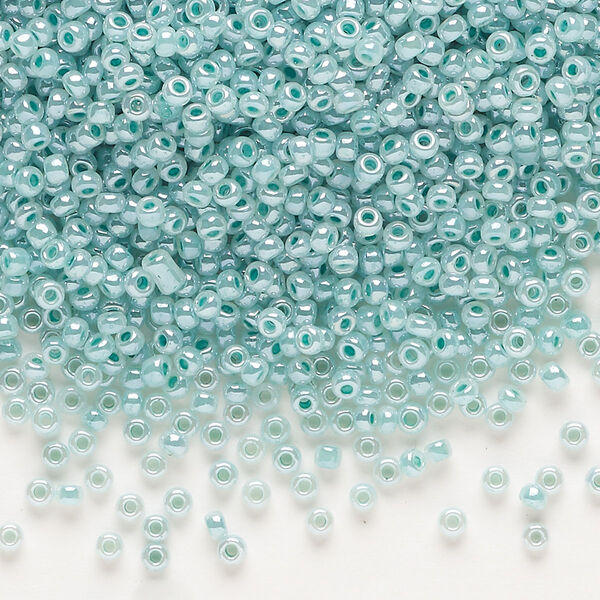 Seed bead, Dyna-Mites™, glass, pkg/40g, #11 round, opaque ceylon pastel mint, (384 11/0 RR). image number 0