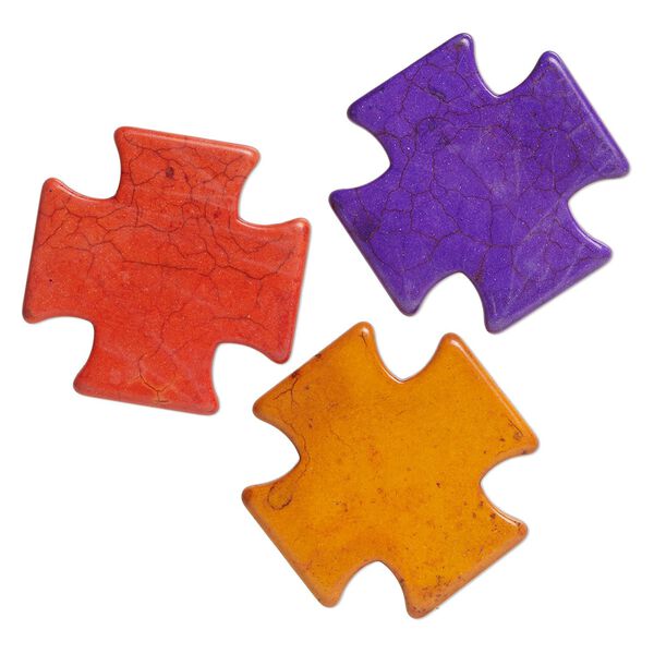 Magnesite 1pkg3, Swiss cross bead mix 50mm image number 0
