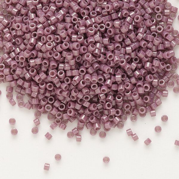Seed bead, Delica®, glass, pkg/250g, #11 round, opaque glazed luster mauve (DB-0265). image number 0