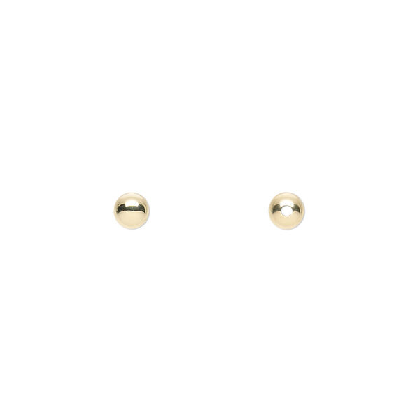 Bead, 14Kt gold, 4mm seamless round. Sold individually. image number 0