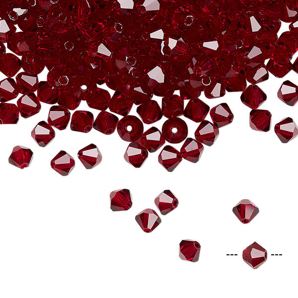 Bead 144pk Siam, Preciosa Czech crystal 4mm bicone image number 0
