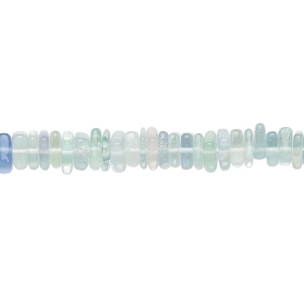 Blue-green fluorite / purple fluorite 1pkg1, hand-cut square rondelle bead natural 8 inch 4x1mm-6x2mm image number 0