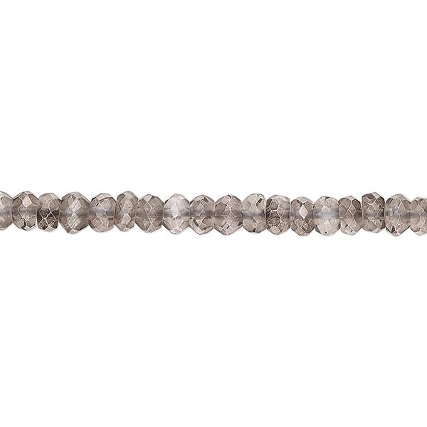 Quartz crystal 1pkg1, hand-cut faceted rondelle bead 14 inch 4x2mm-5x4mm image number 0