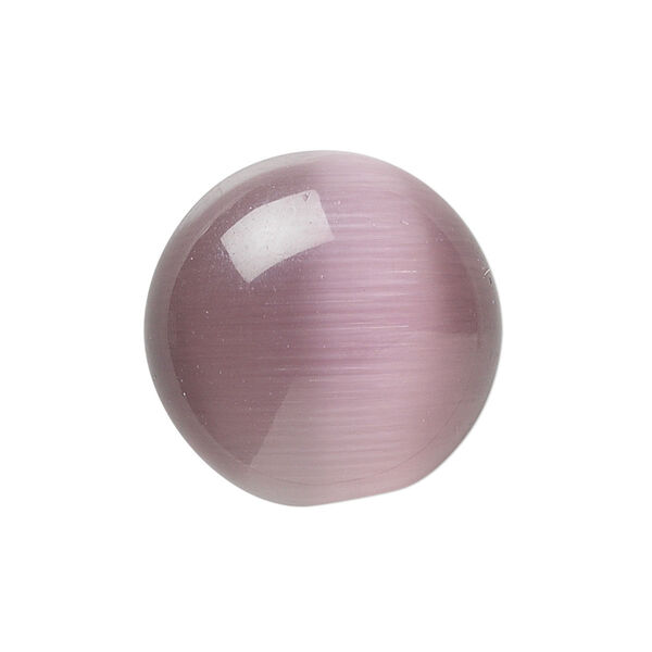 Cabochon, cat's eye glass (fiber optic glass), purple, 8mm calibrated round, quality grade. Sold per pkg of 10. image number 0