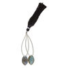 Labradorite 1pkg2, hand-cut top-drilled puffed marquise bead natural 18x11mm image number 1