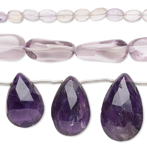 Amethyst 1pkg3, hand-cut mixed shapes bead 6 inch mix 5x4mm-25x15mm image number 0