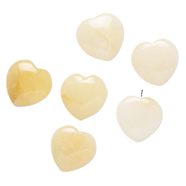 Golden "jade" 1pkg6, half-drilled puffed heart drop natural 15-16mm image number 0