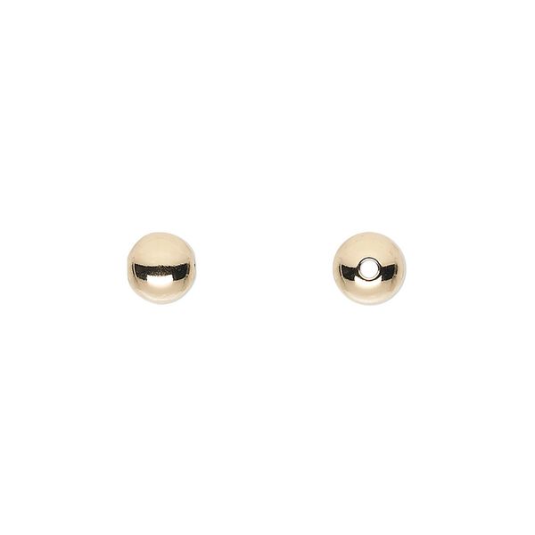 Bead, 14Kt gold-filled, 6mm seamless smooth round. Sold per pkg of 2. image number 0
