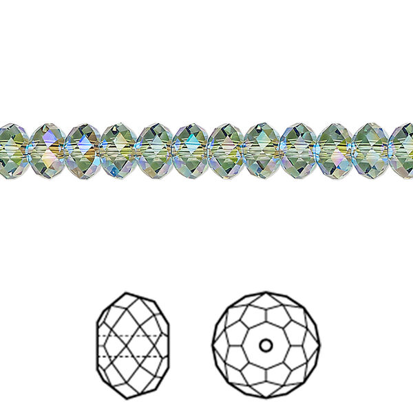 Bead 360pk erinite shimmer 2X, Swarovski® 6x4mm rondelle 5040 image number 0