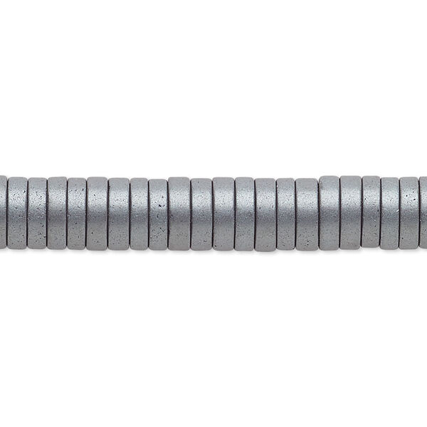 Hemalyke™ 1pkg1, matte electroplated heishi bead 8 inch 4x1mm image number 0