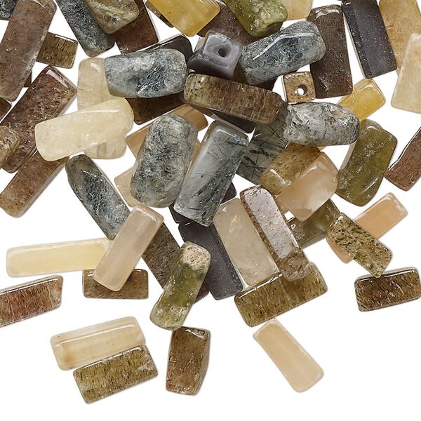 Multi-gemstone 1pkg1, hand-cut multi-tube bead natural 1 oz mix 5x3mm-12x5mm image number 0