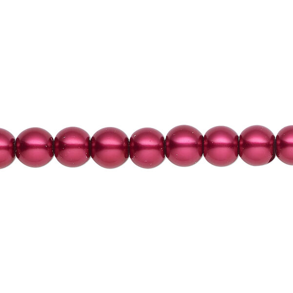 Pearl 2pk red, Celestial Crystal® 6mm round 15.5-16 inch image number 0