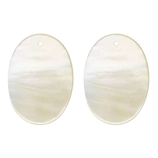 Drop, gold lip shell (natural), 25x18mm oval, Mohs hardness 3-1/2. Sold per pkg of 2. image number 0