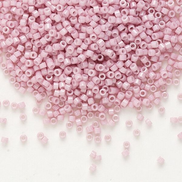 Seed bead, Delica®, glass, pkg/250g, #11 round, opaque glazed luster antique rose (DB-0210). image number 0