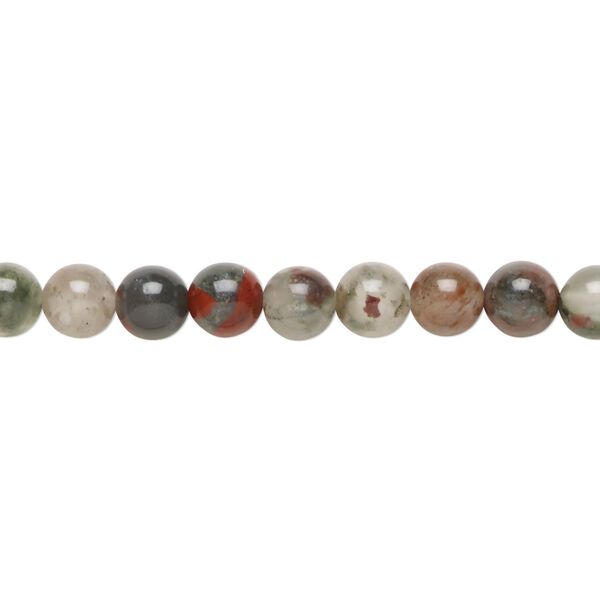 African bloodstone 1pkg1, round bead natural 15.5-16 inch 6mm image number 0