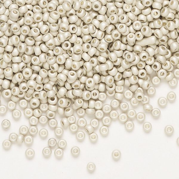 Seed bead, Preciosa Ornela, Czech glass, pkg/50g, opaque matte metallic, #10 rocaille. image number 0