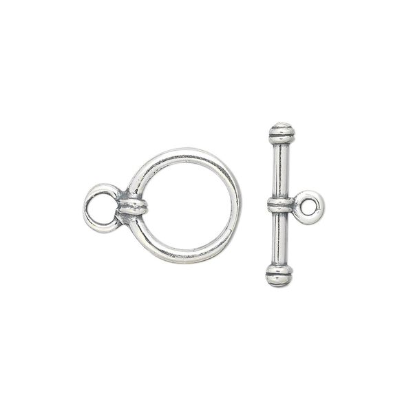 Clasp, JBB Findings, toggle, sterling silver, 12mm round. Sold individually. image number 0