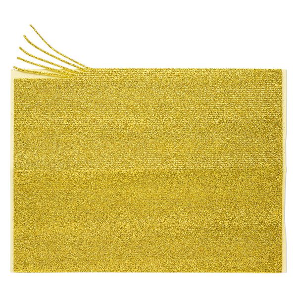 Adhesive strip, Art Edge™, EVA foam, gold glitter, 2mm. Sold per 10-inch sheet. image number 0