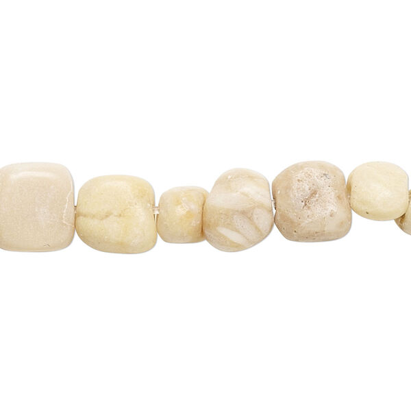 Riverstone 1pkg1, rounded flat square bead natural C- grade, 15 inch 6x6mm-8x8mm image number 0