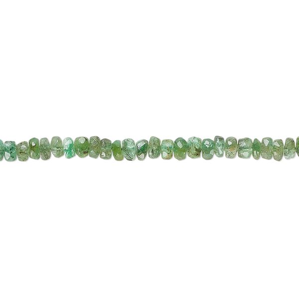 Emerald 1pkg1, hand-cut faceted rondelle bead 5 inch 3x1mm-3x2mm image number 0