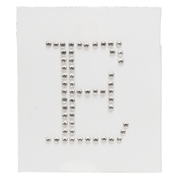 Iron-on transfer 1pk crystal clear, Preciosa Czech crystal 33.5x27.5mm "E" image number 0