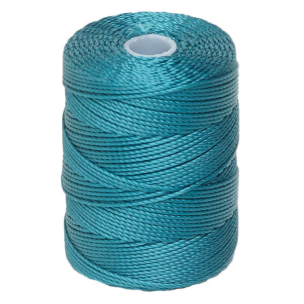 Thread, C-Lon®, nylon, teal, 0.5mm diameter. Sold per 92-yard spool. image number 0