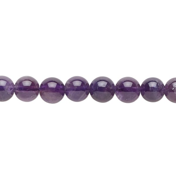 Amethyst 1pkg1, round bead natural 15.5-16 inch 6mm image number 0