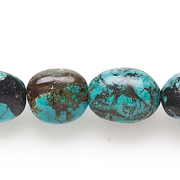 Turquoise 1pkg1, puffed oval bead 15.5-16 inch 13x12mm-20x15mm image number 0