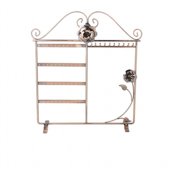 Display, earring, antique copper-finished steel, 14 x 12 x 4-inch rectangle with 10 hooks, hold 24 pairs. Sold individually. image number 0