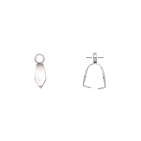 Bail, ice-pick, stainless steel, 8x4mm, 7mm grip length. Sold per pkg of 10. image number 0