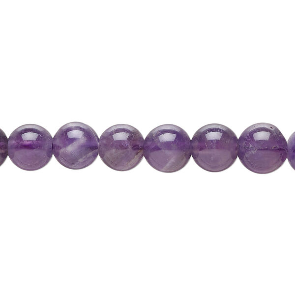 Bead, amethyst (natural), 6-7mm round, C grade, Mohs hardness 7. Sold per 15-inch strand. image number 0