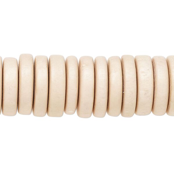 Taiwanese cheesewood 1pkg1, hand-cut rondelle bead 8 inch tan 15x4mm image number 0