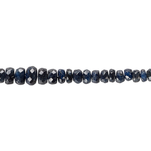 Blue sapphire 1pkg1, hand-cut faceted rondelle bead 15.5-16 inch graduated 2x1mm-5x3mm image number 0