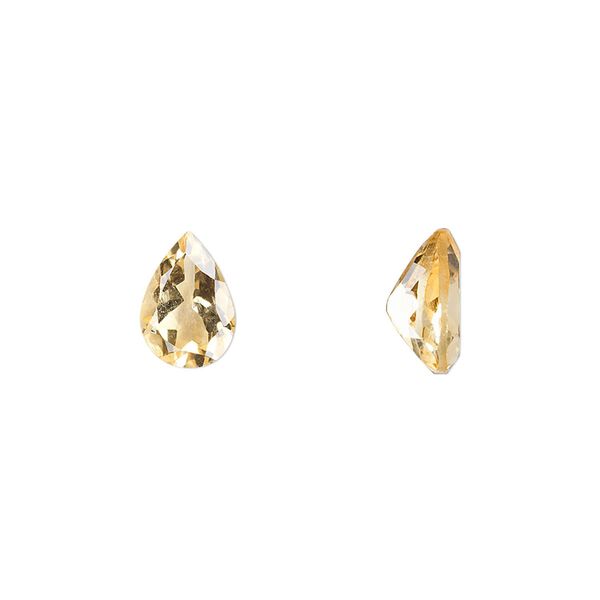Citrine 1pkg1, hand-cut faceted pear gem 10x7mm image number 0