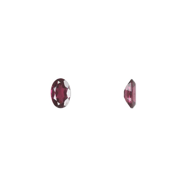 Rhodolite garnet 1pkg2, hand-cut faceted oval gem natural 6x4mm image number 0