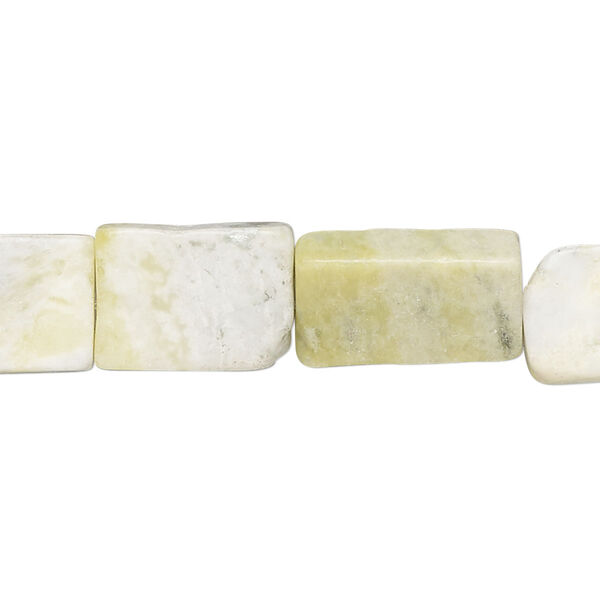 Peridot "jasper" 1pkg1, flat rectangle bead natural 15.5-16 inch 15x10mm-18x11mm image number 0