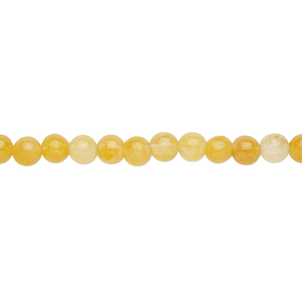 Golden "jade" 1pkg1, round bead natural 15.5-16 inch 4mm image number 0