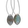 Labradorite 1pkg2, hand-cut top-drilled puffed marquise bead natural 18x11mm image number 0