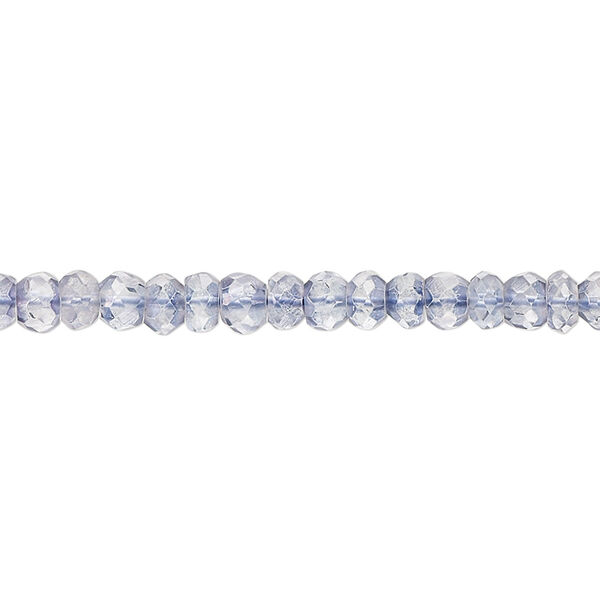 Quartz crystal 1pkg1, hand-cut faceted rondelle bead 13 inch 4x2mm-5x4mm image number 0