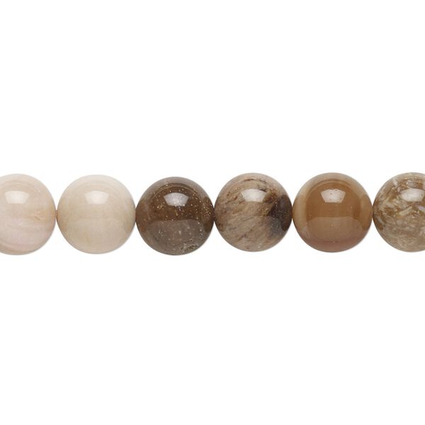 Wooden agate 1pkg1, round bead natural 15.5-16 inch 8mm image number 0