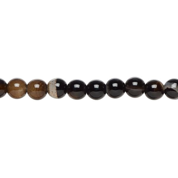 Black agate 1pkg1, round bead 15 inch 5mm image number 0