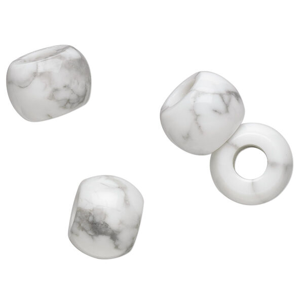 Howlite 1pkg4, hand-cut rondelle bead natural 12x9mm Dione® image number 0