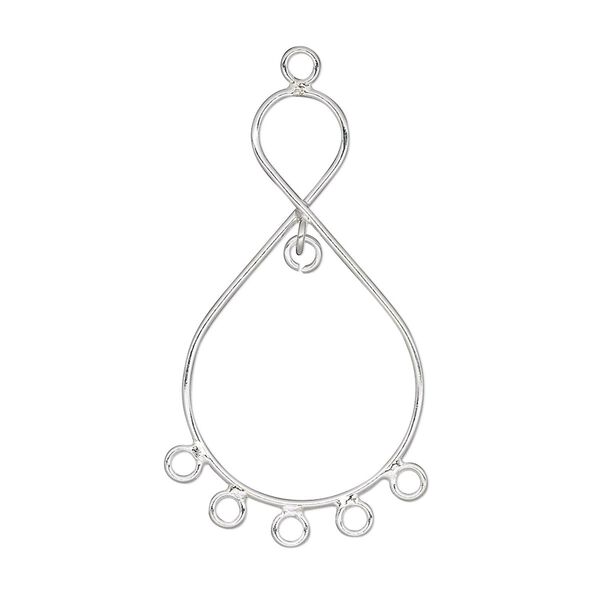 Drop, sterling silver, 29x17mm infinity with 6 loops. Sold per pkg of 2. image number 0