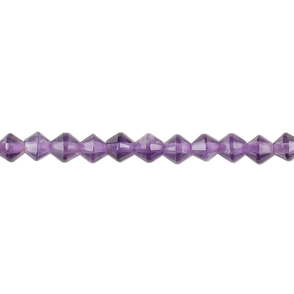 Amethyst 1pkg1, faceted bicone bead natural 15.5-16 inch 4mm image number 0
